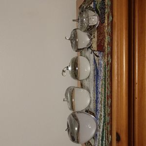 Lot of 5 Assorted Unbranded Clear Glass Apple Paperweights